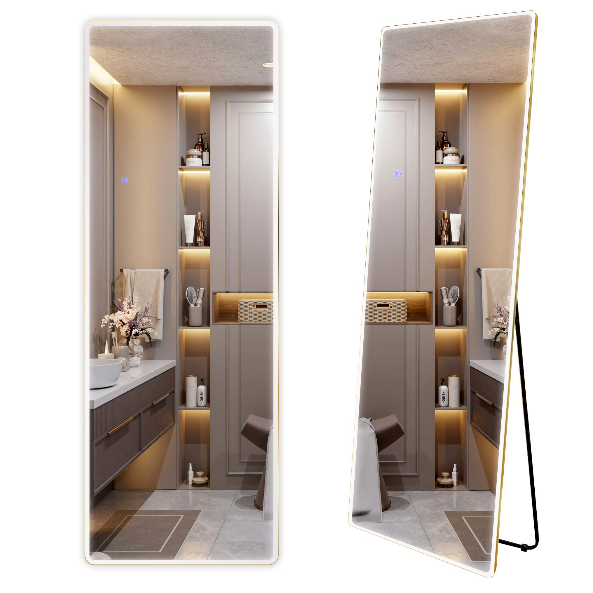 Ogledalo LED Classico 50x160cm Brush Gold