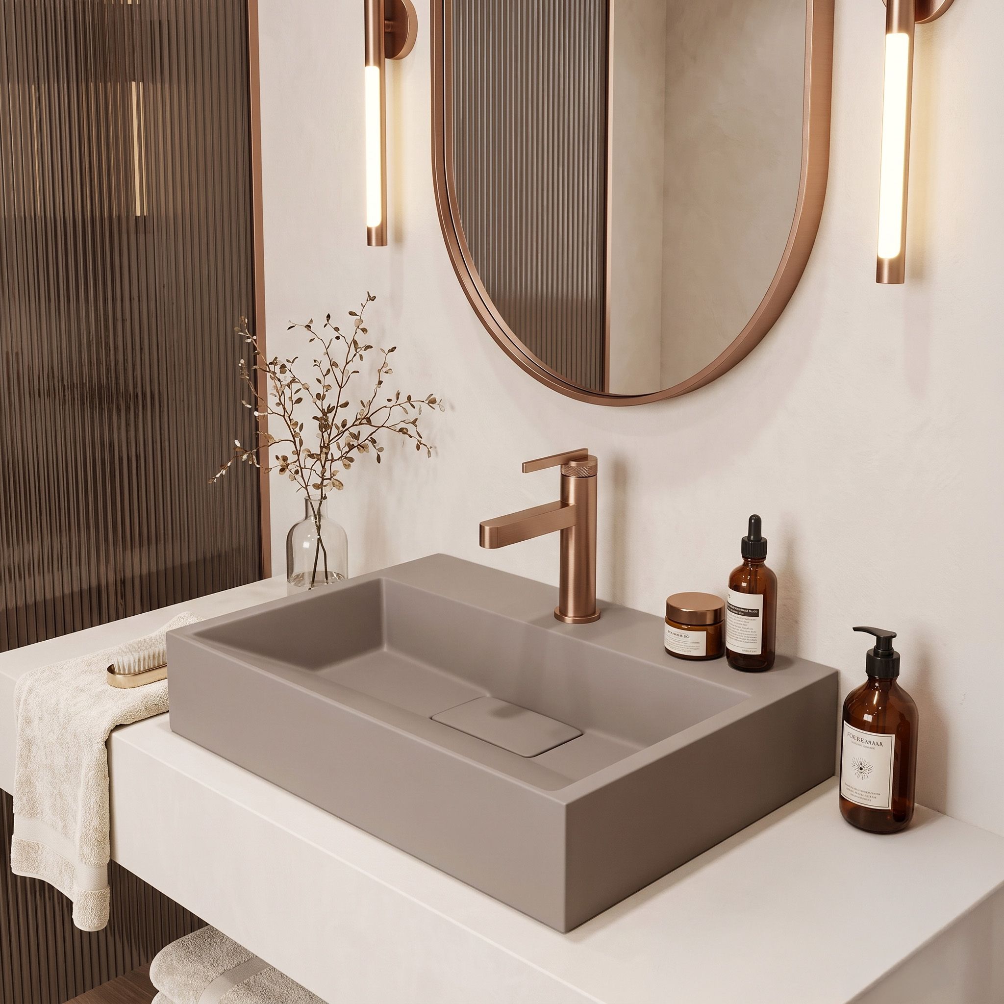 Nablatni umivaonik Rea GOYA TAUPE 50CM