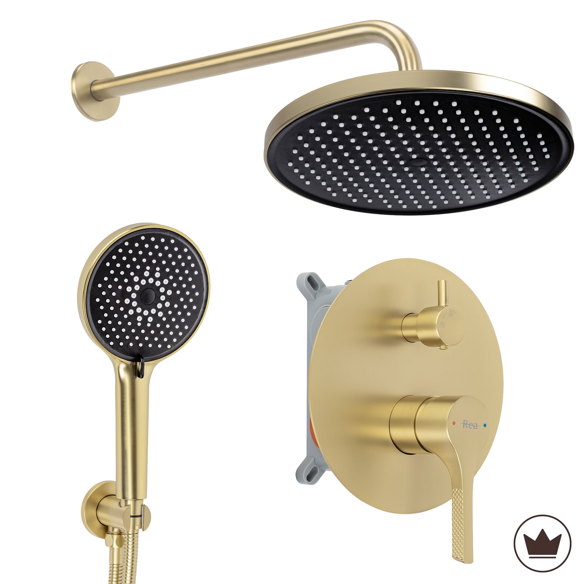 Tuš set Rea Maxim Brush Gold + BOX