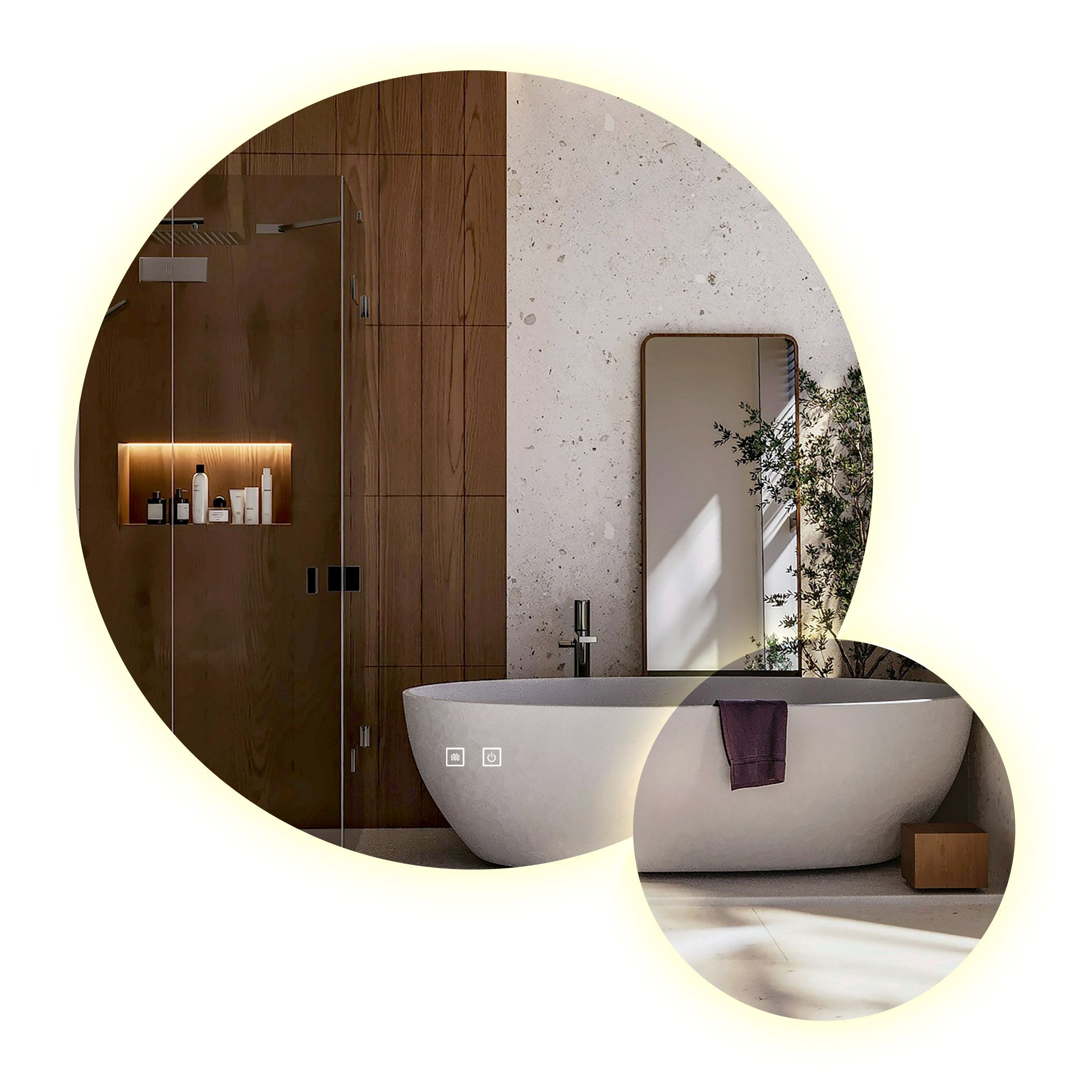 Ogledalo LED R-8040 80cm + 40cm