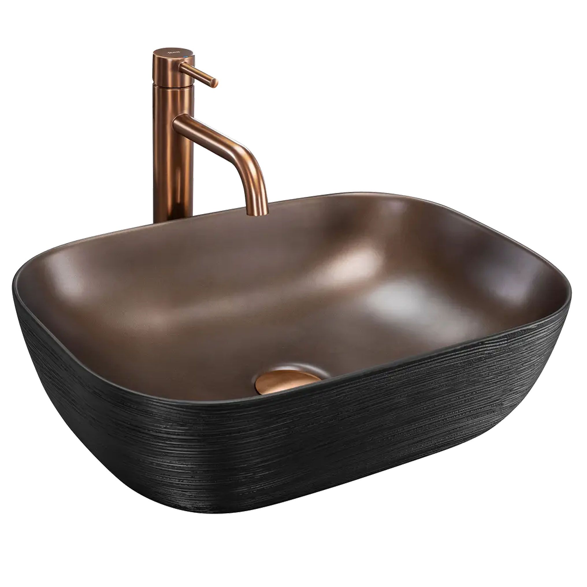 Nadgradni umivaonik Rea Belinda COPPER BRUSH / Black