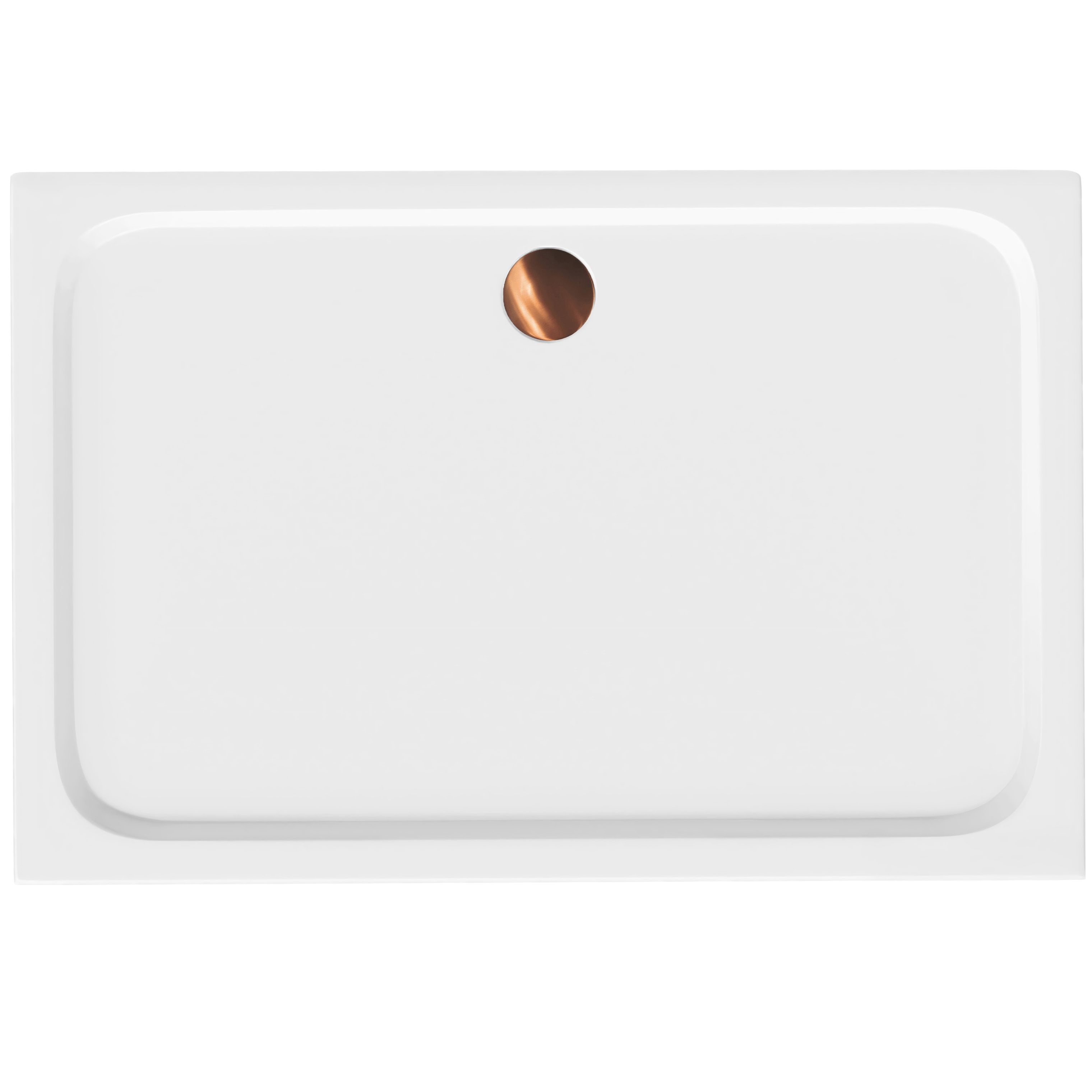 Akrilna ladica za tuširanje Rea Belmond White 80x100 Brush Copper