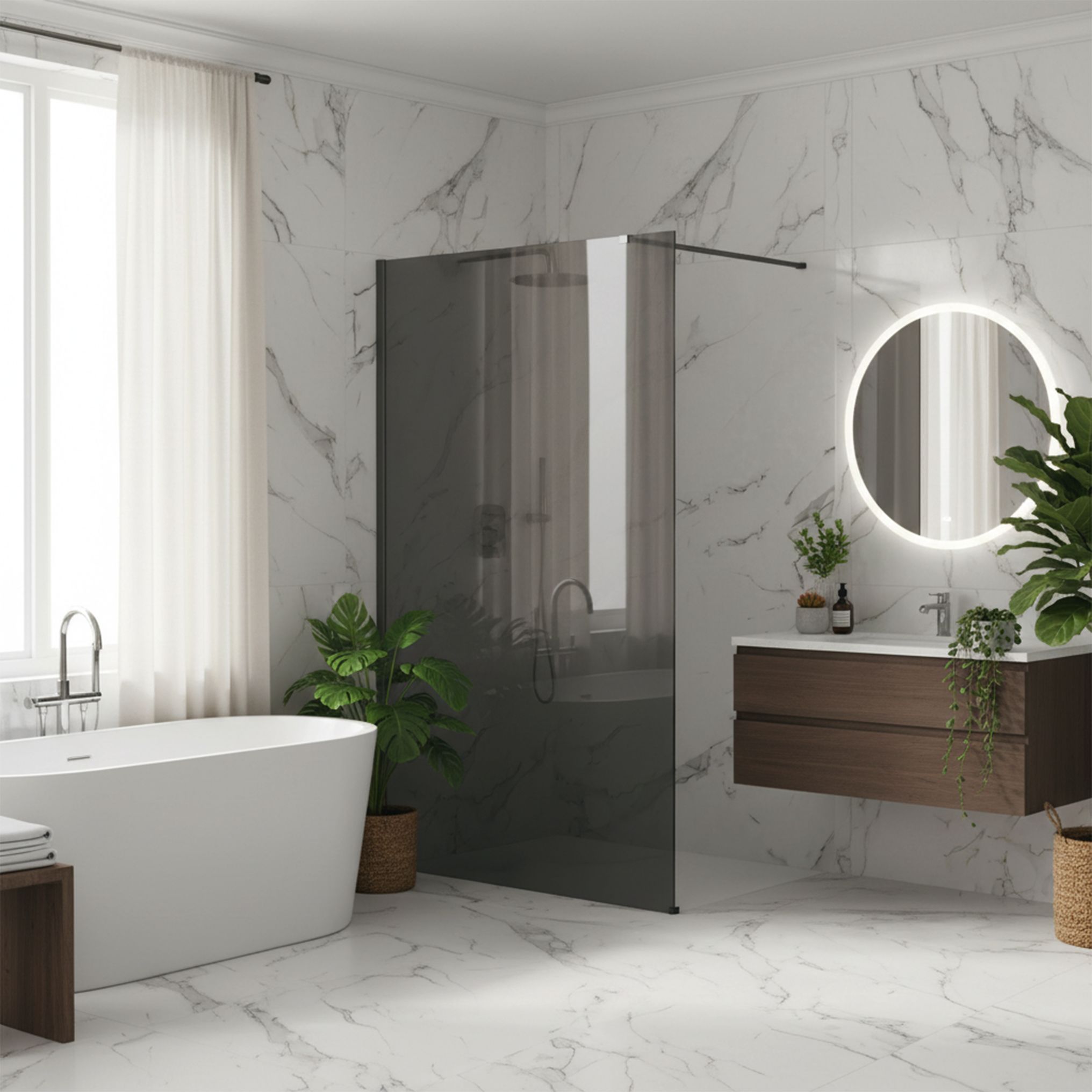 Tuš zaslon Rea Flexi Grey / Titan 140