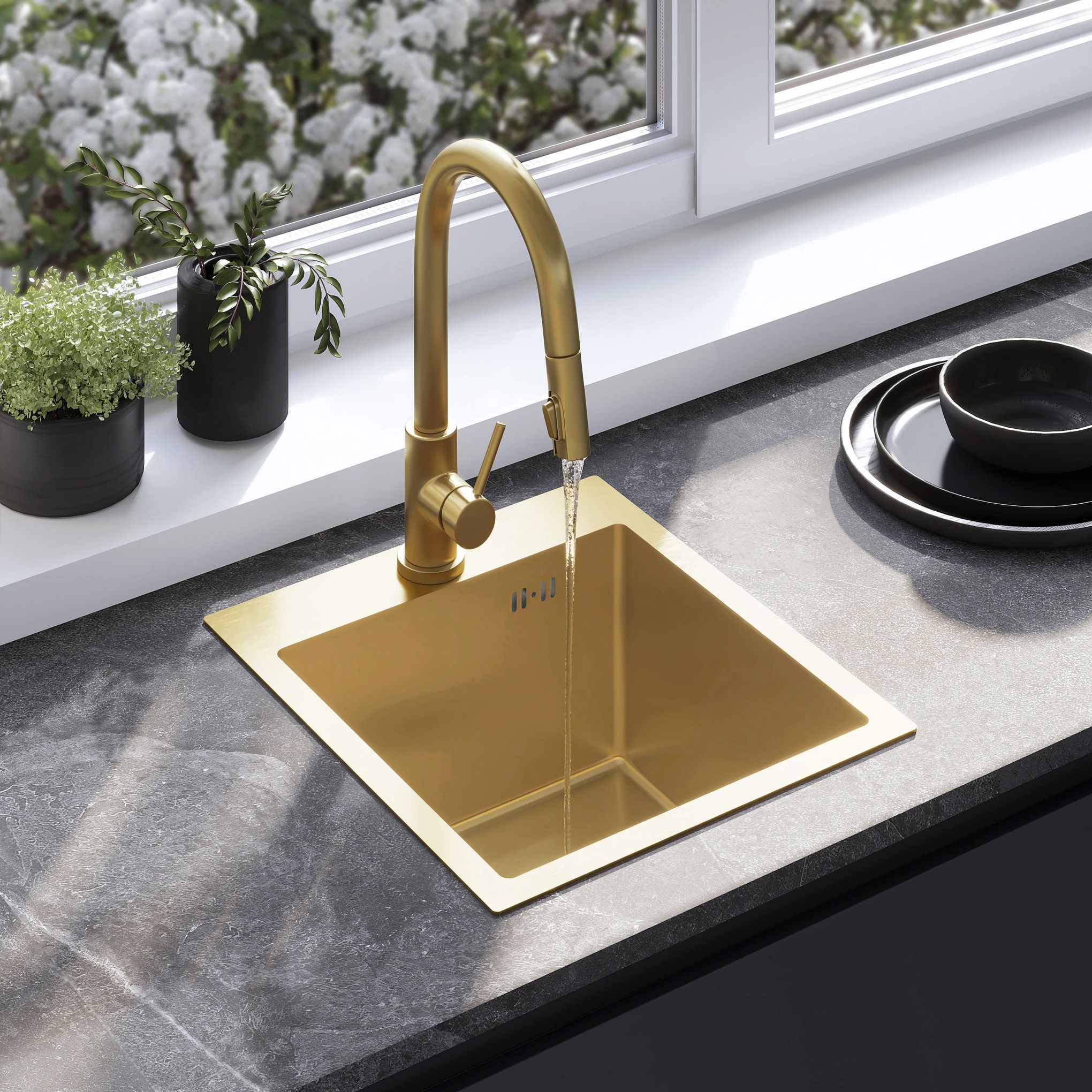 Čelični sudoper Leo 40 BRUSH GOLD