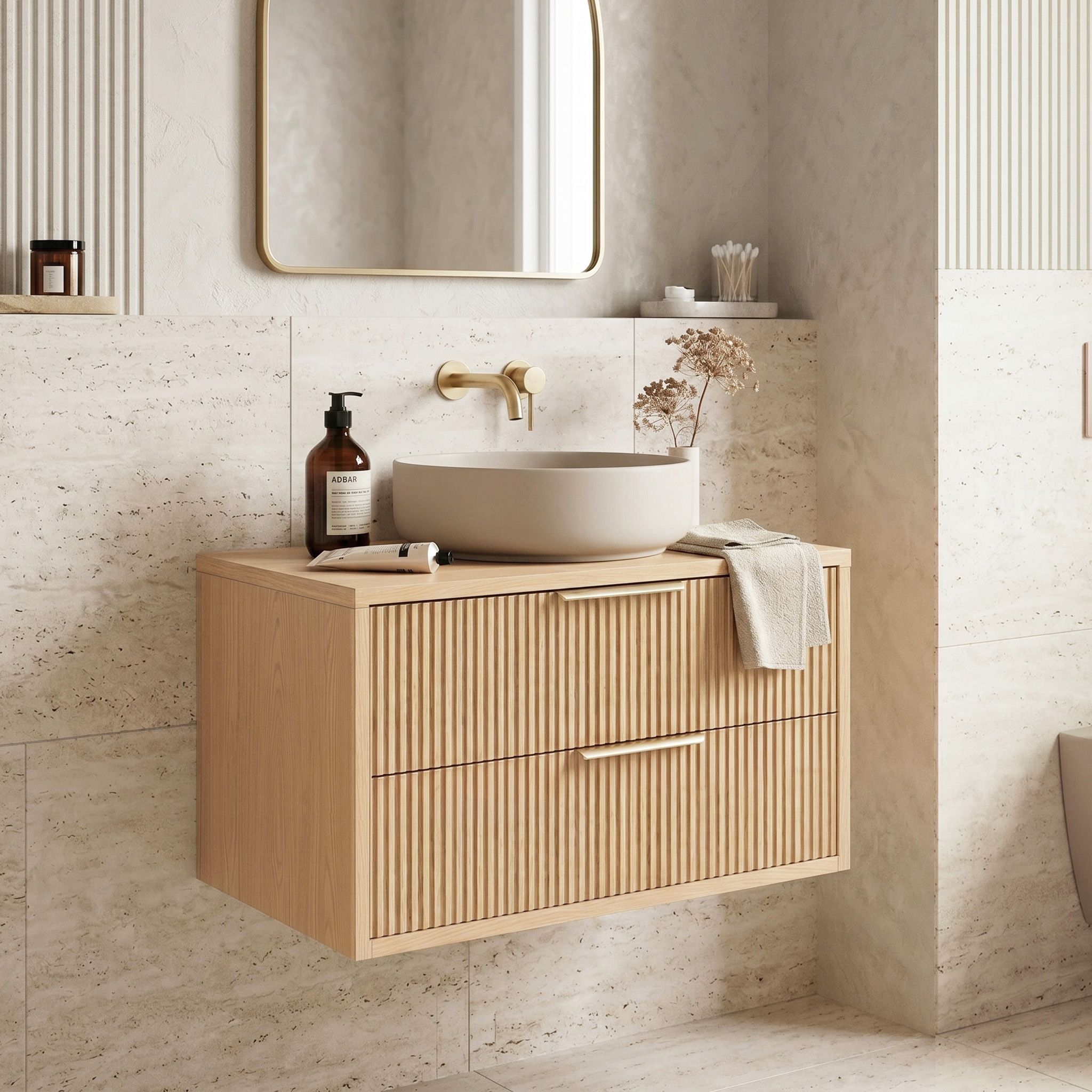 Kupaonski ormarić ispod umivaonika Rea Mono 80cm Beige