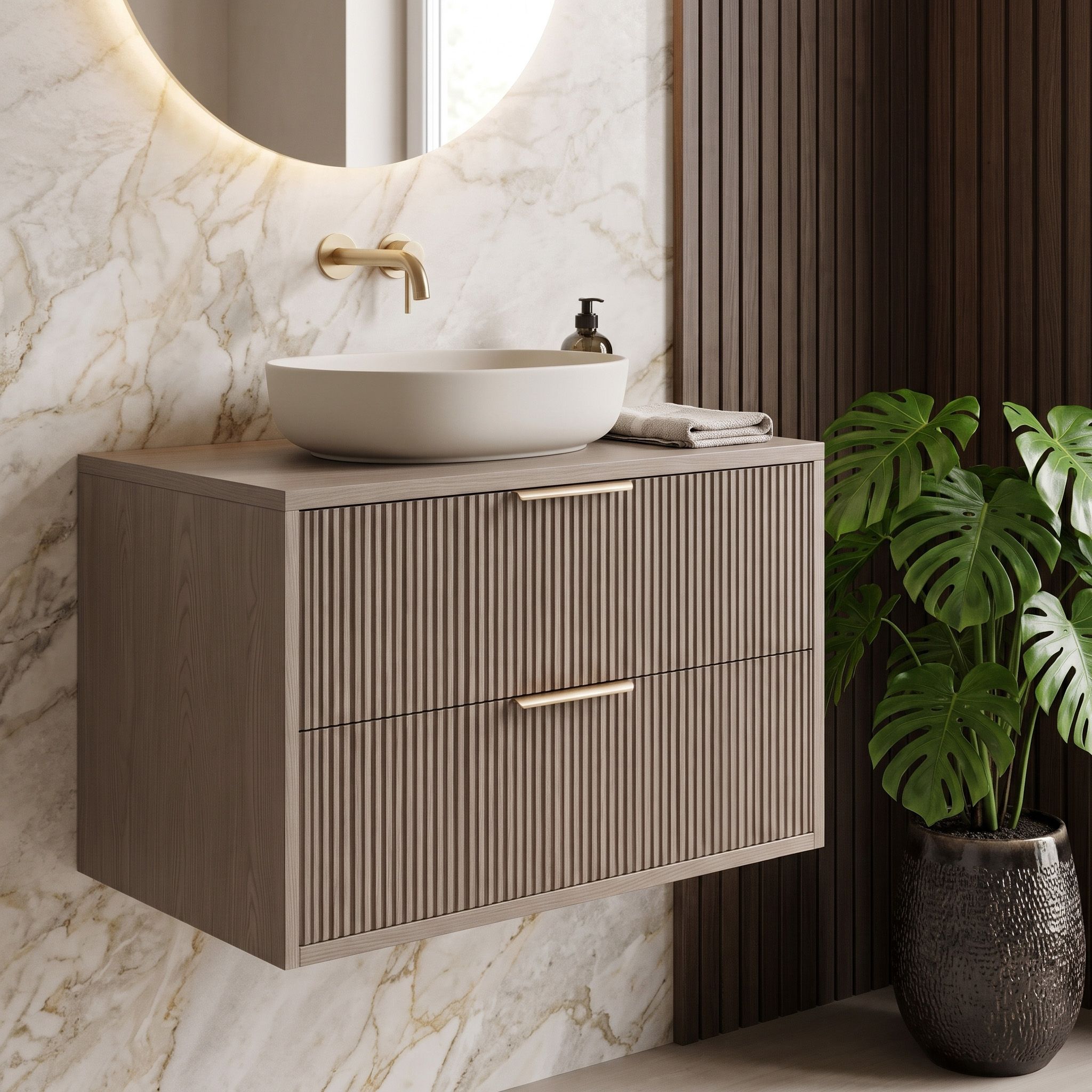 Kupaonski ormarić ispod umivaonika Rea Mono 80cm Grey Oak