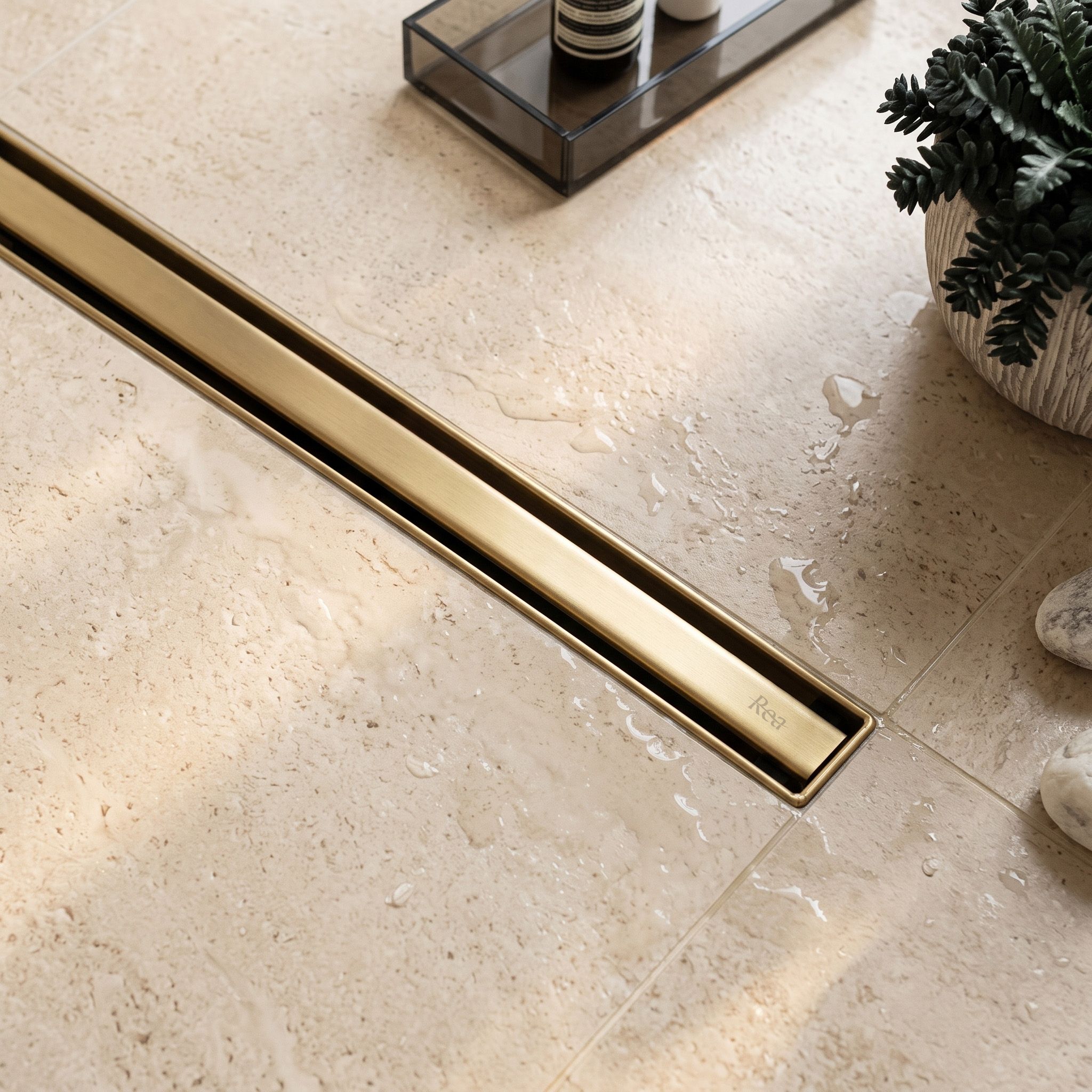 Tuš kanalica REA Neox Slim pro Brush Gold 80