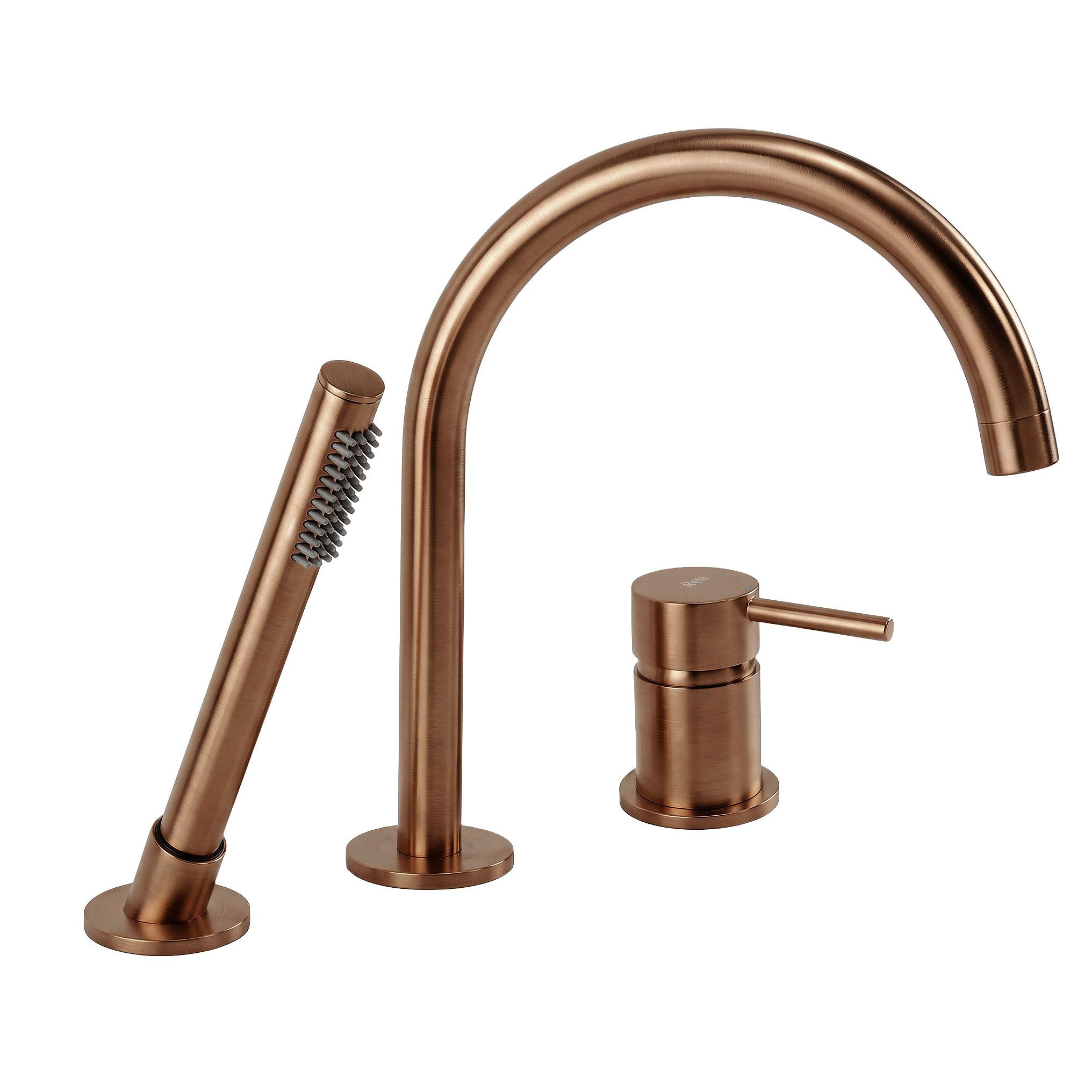 Slavina za Kadu s 3 Otvora Rea Lungo Brush Copper