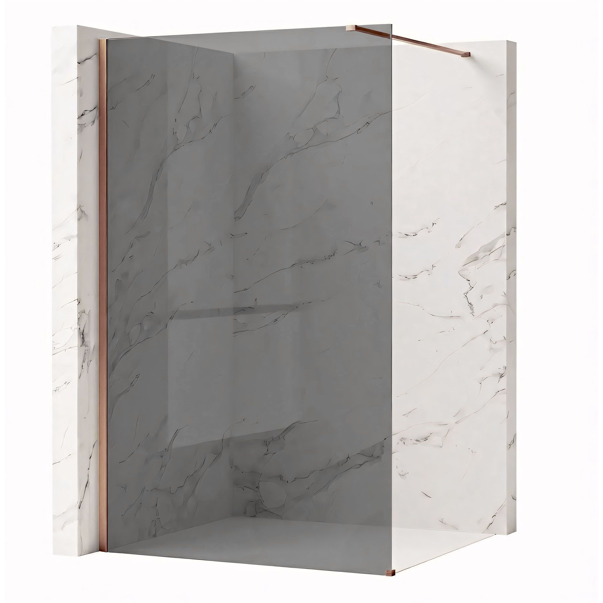 Tuš zaslon Rea Flexi Grey / Brush Copper 140