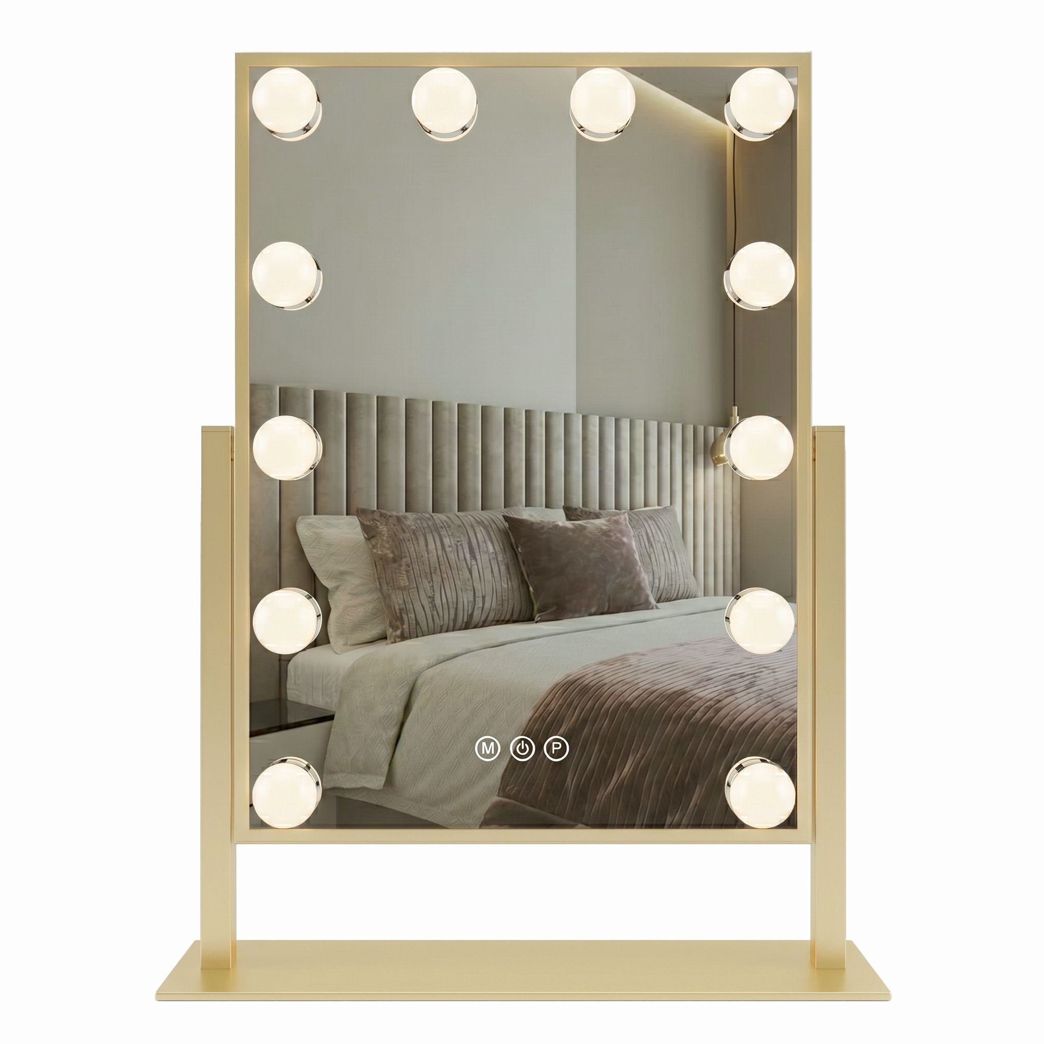 Ogledalo LED HOLLYWOOD L.Gold 30x40