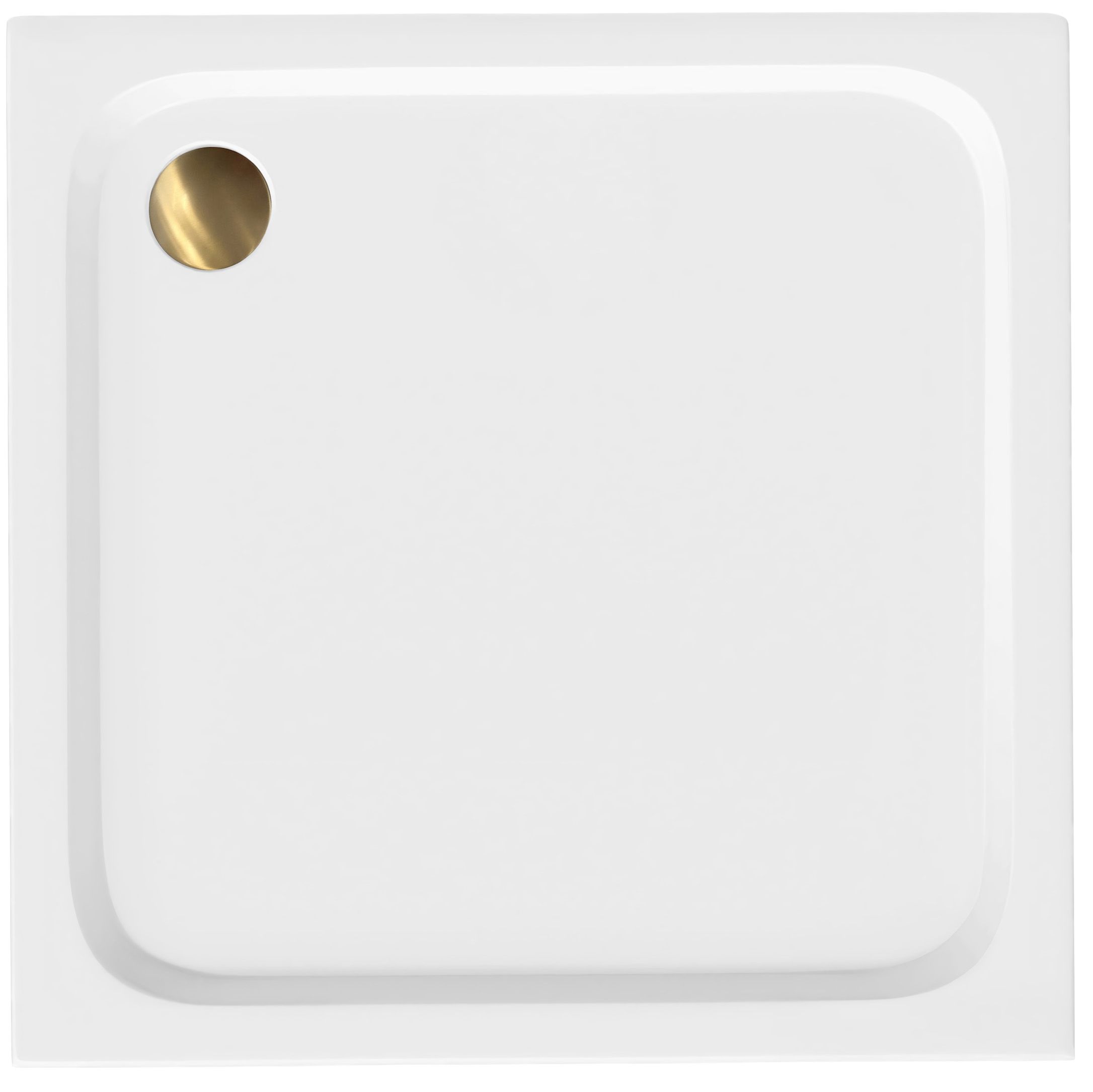 Akrilna tuš kada Rea Belmond White 90x90 Brush Gold