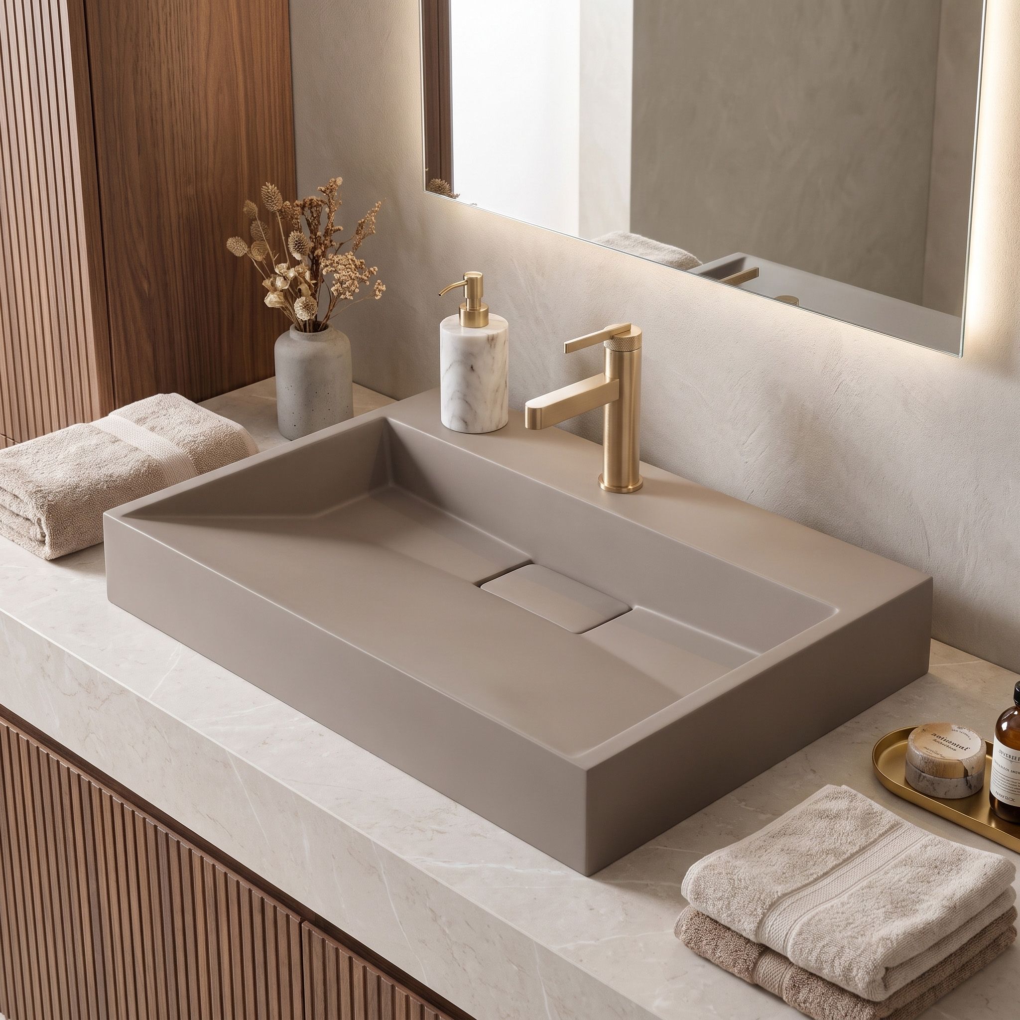 Nablatni umivaonik Rea GOYA TAUPE 70CM