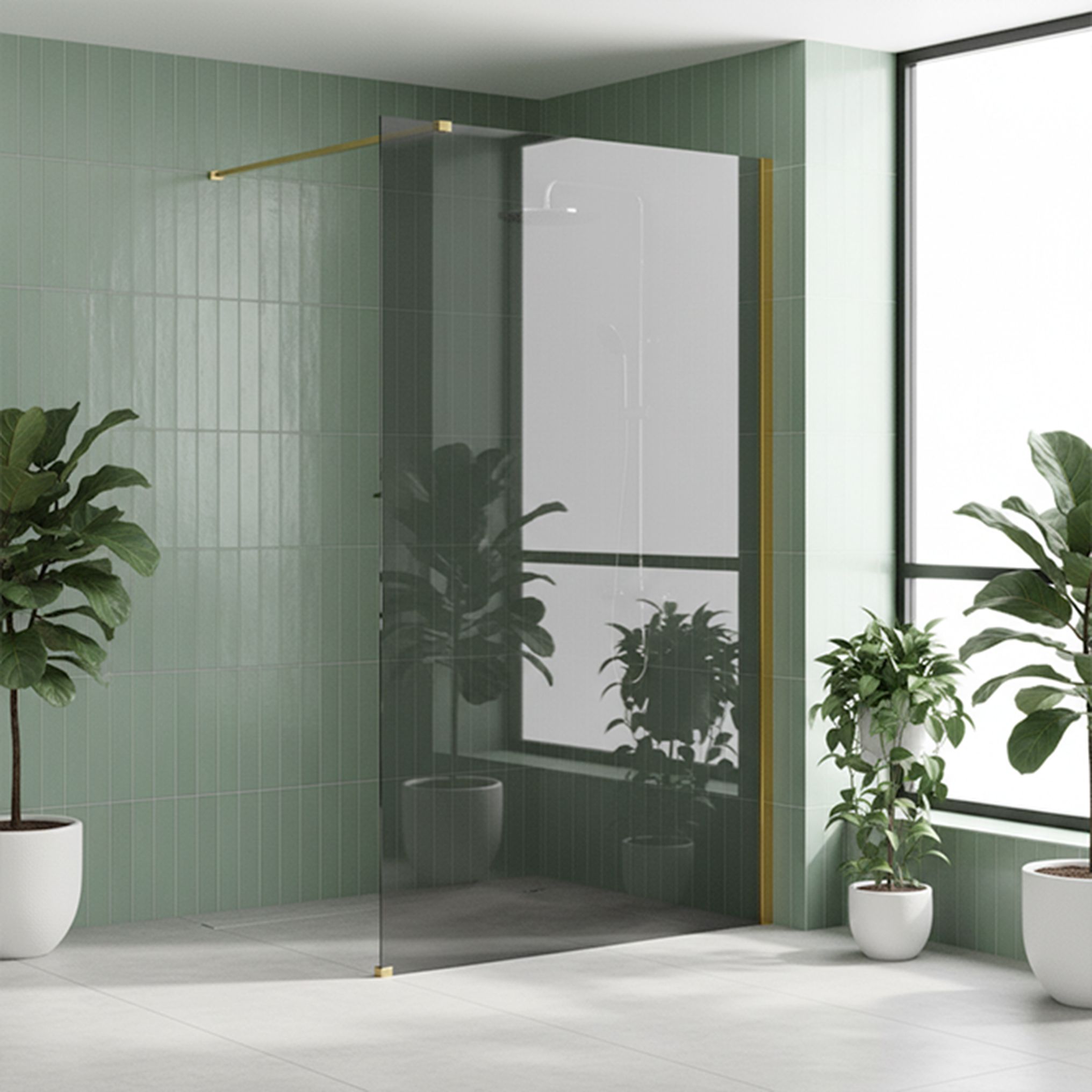 Tuš zaslon Rea Flexi Grey/ Gold 120
