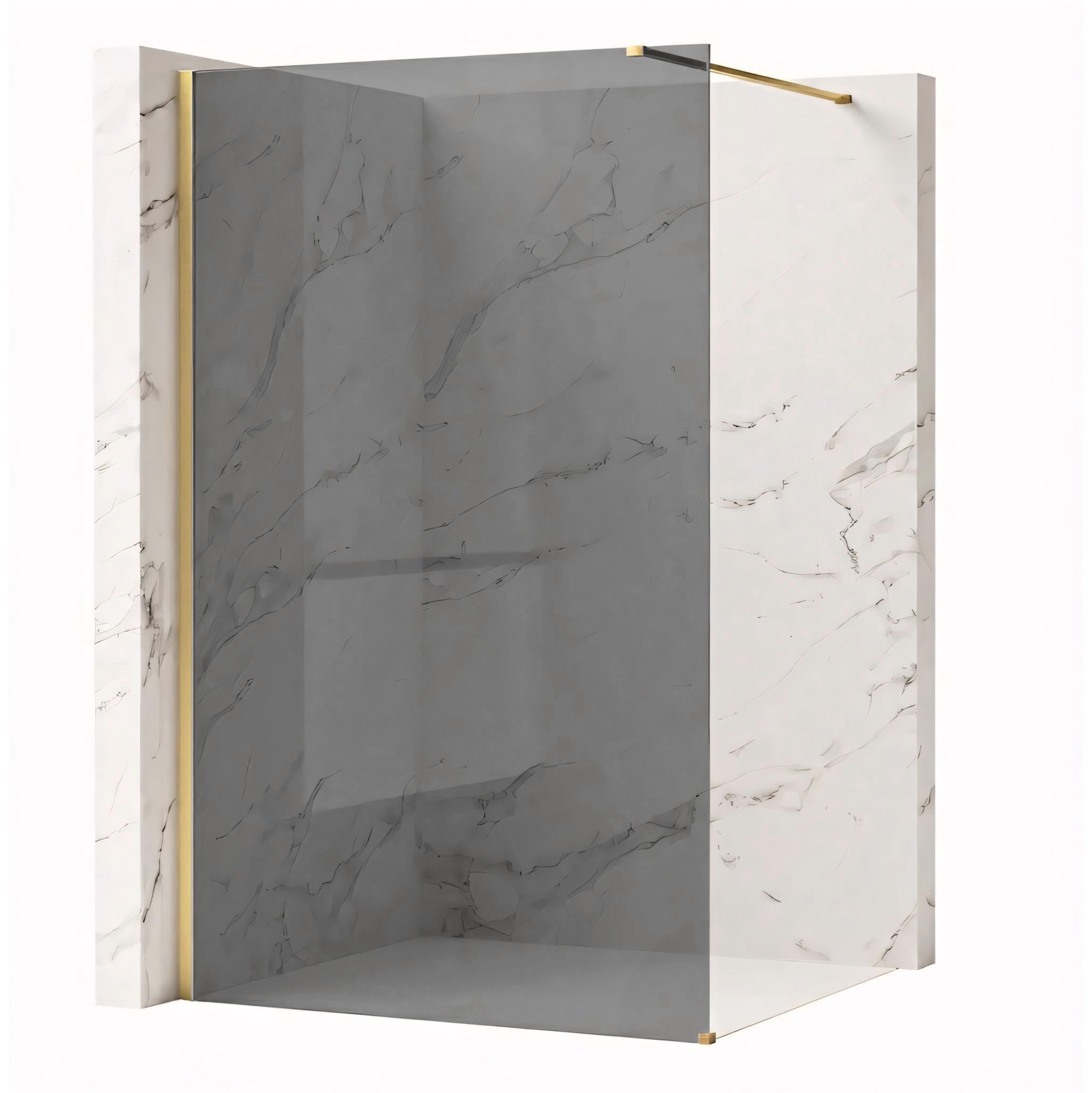 Tuš zaslon Rea Flexi Grey/ Brush Gold 140