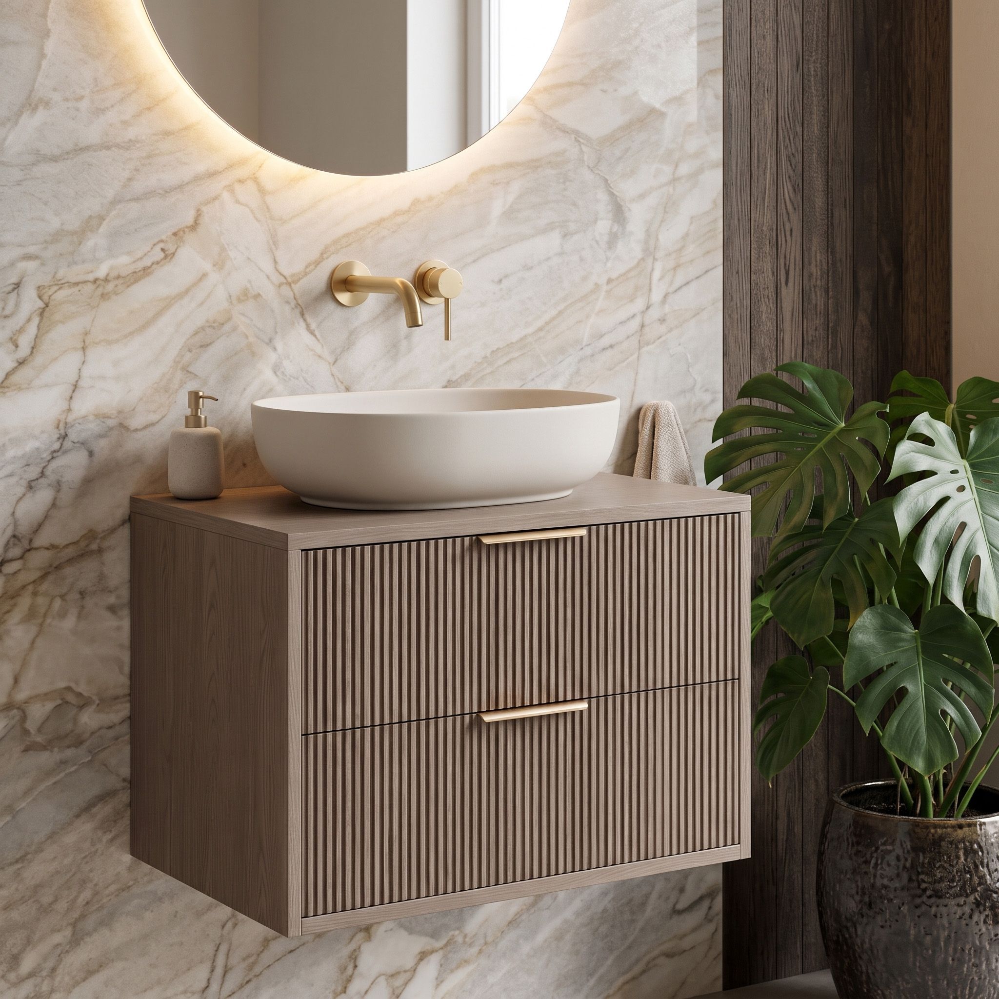 Kupaonski ormarić ispod umivaonika Rea Mono 60cm Grey Oak