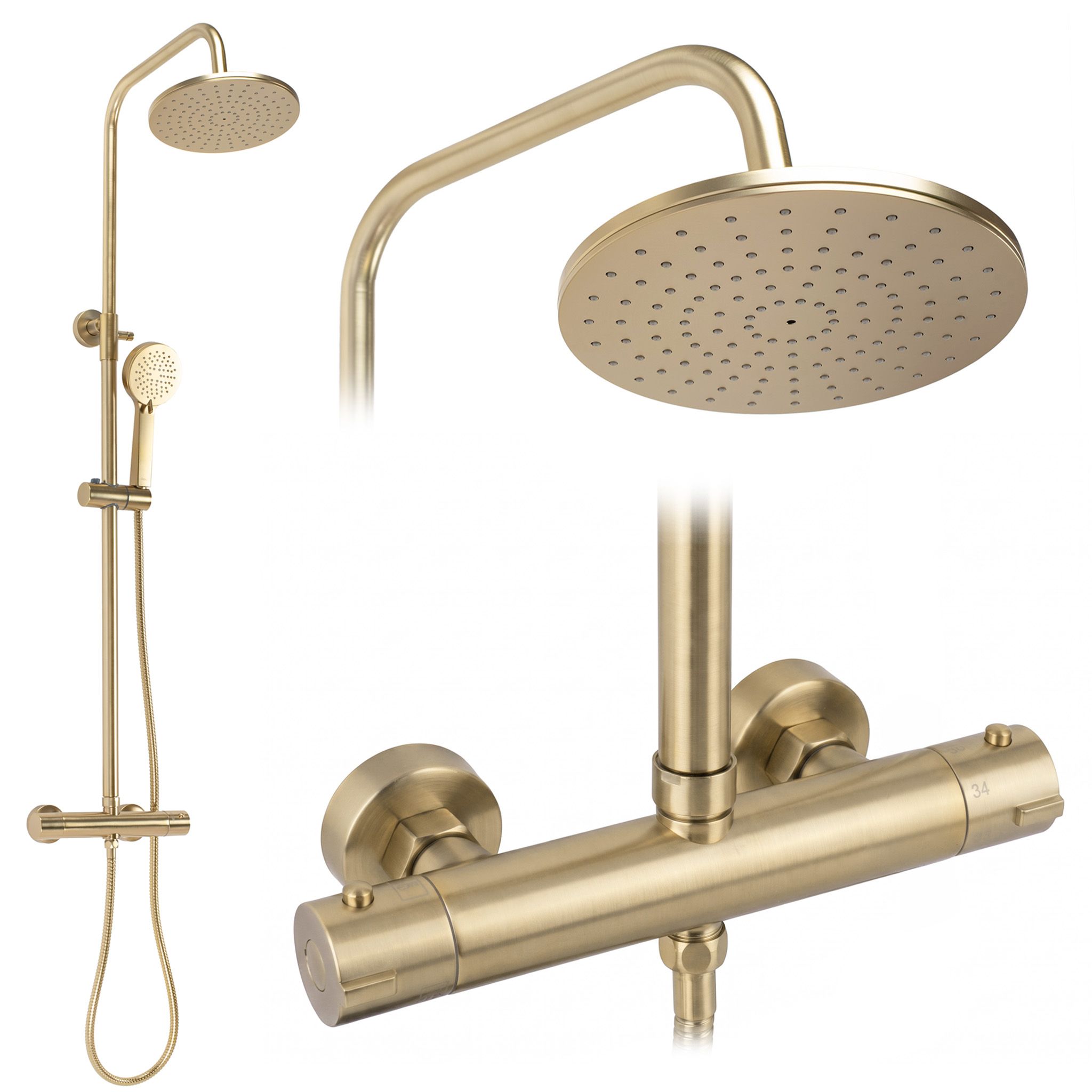 Tuš set s termostatom Rea PAROT BRUSHED GOLD