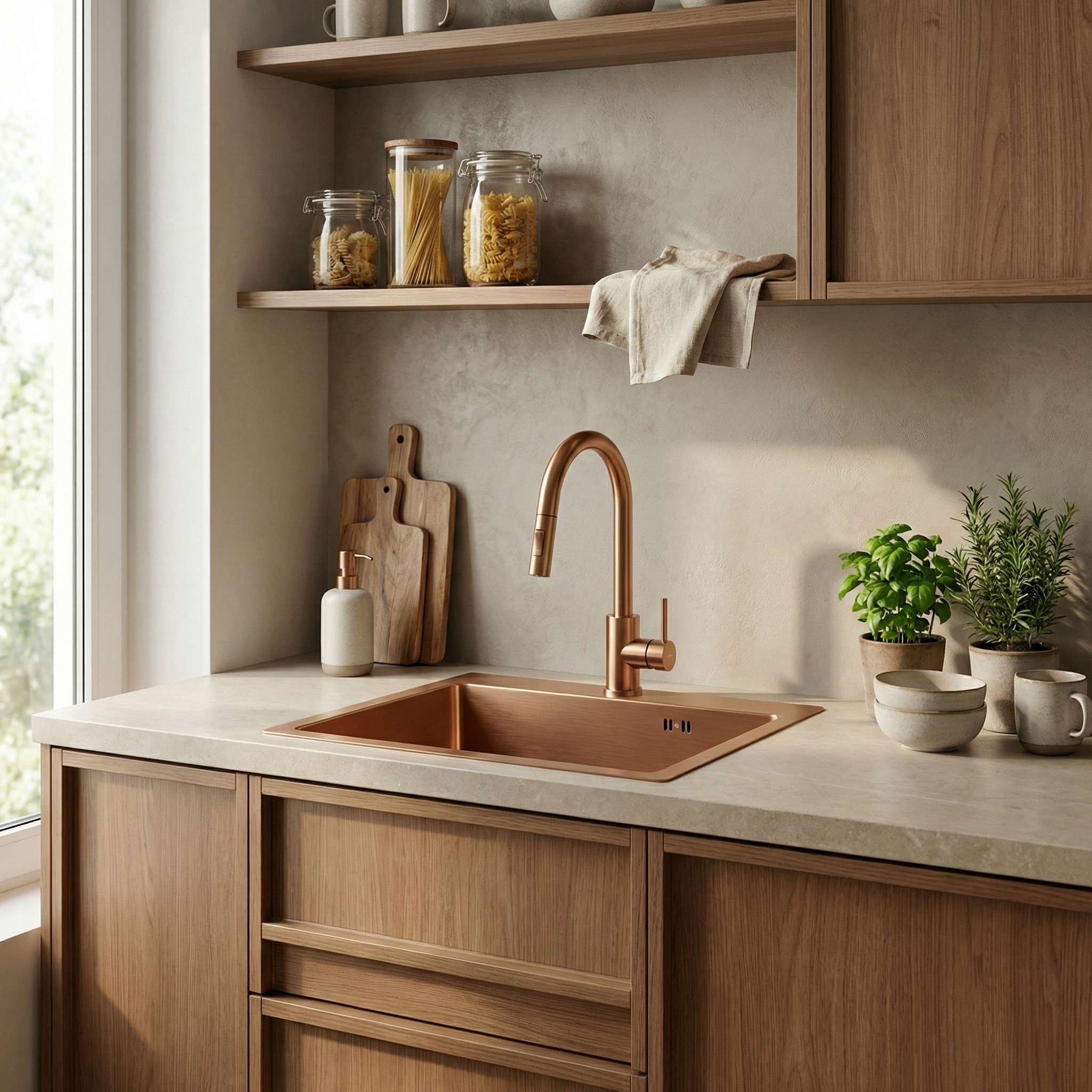 Čelični sudoper Leo 50 BRUSH COPPER