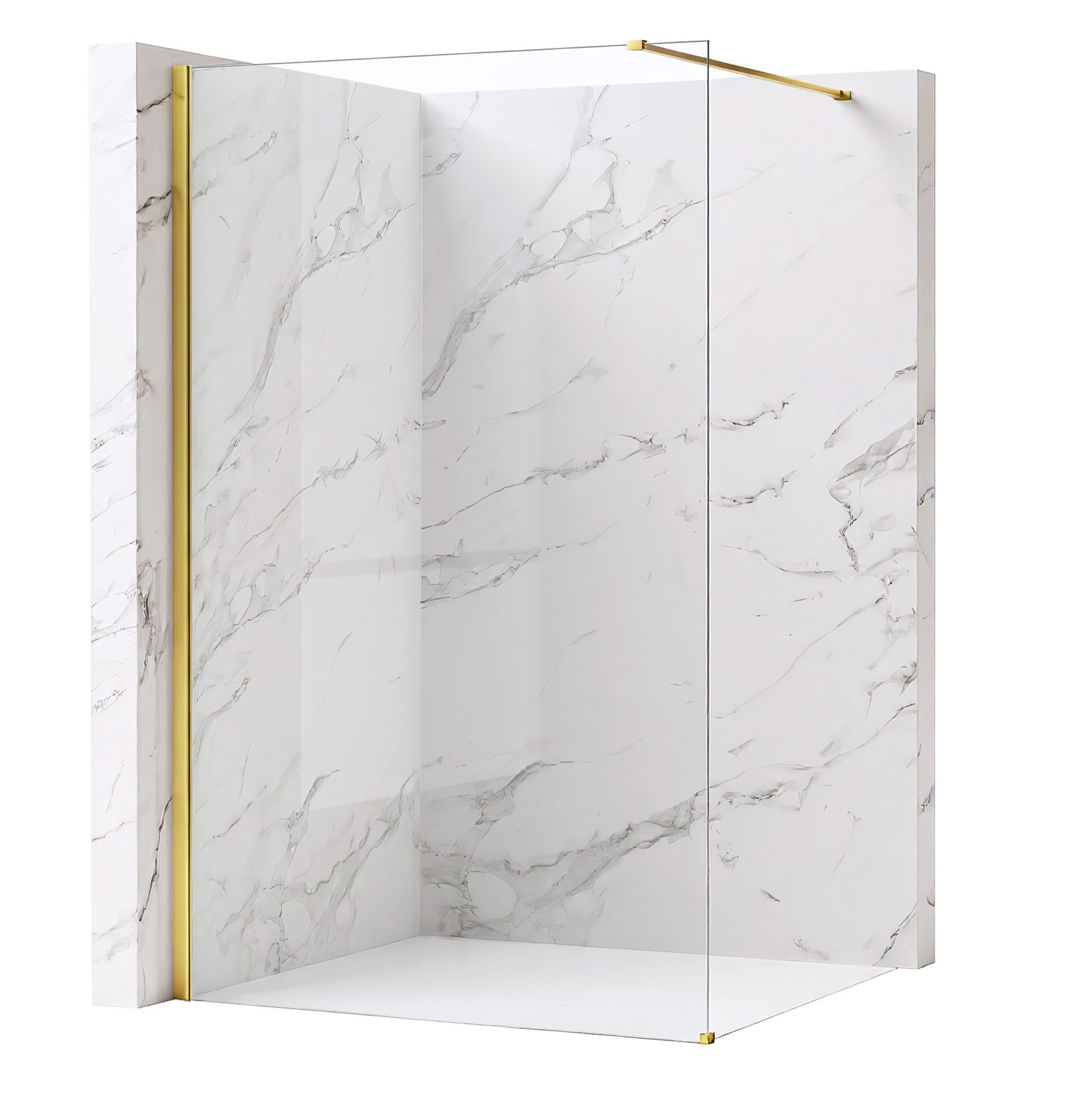 Tuš zaslon Rea Flexi Transparent / Gold 120