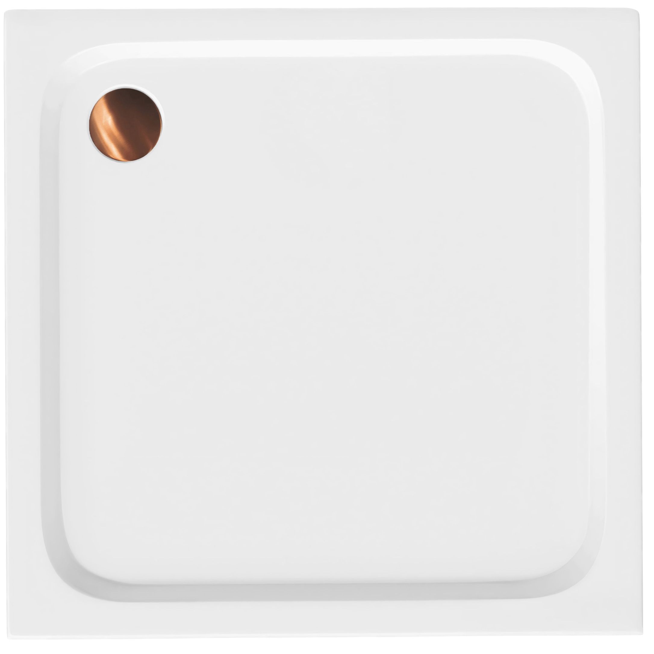 Akrilna tuš kada Rea Belmond White 90x90 Brush Copper