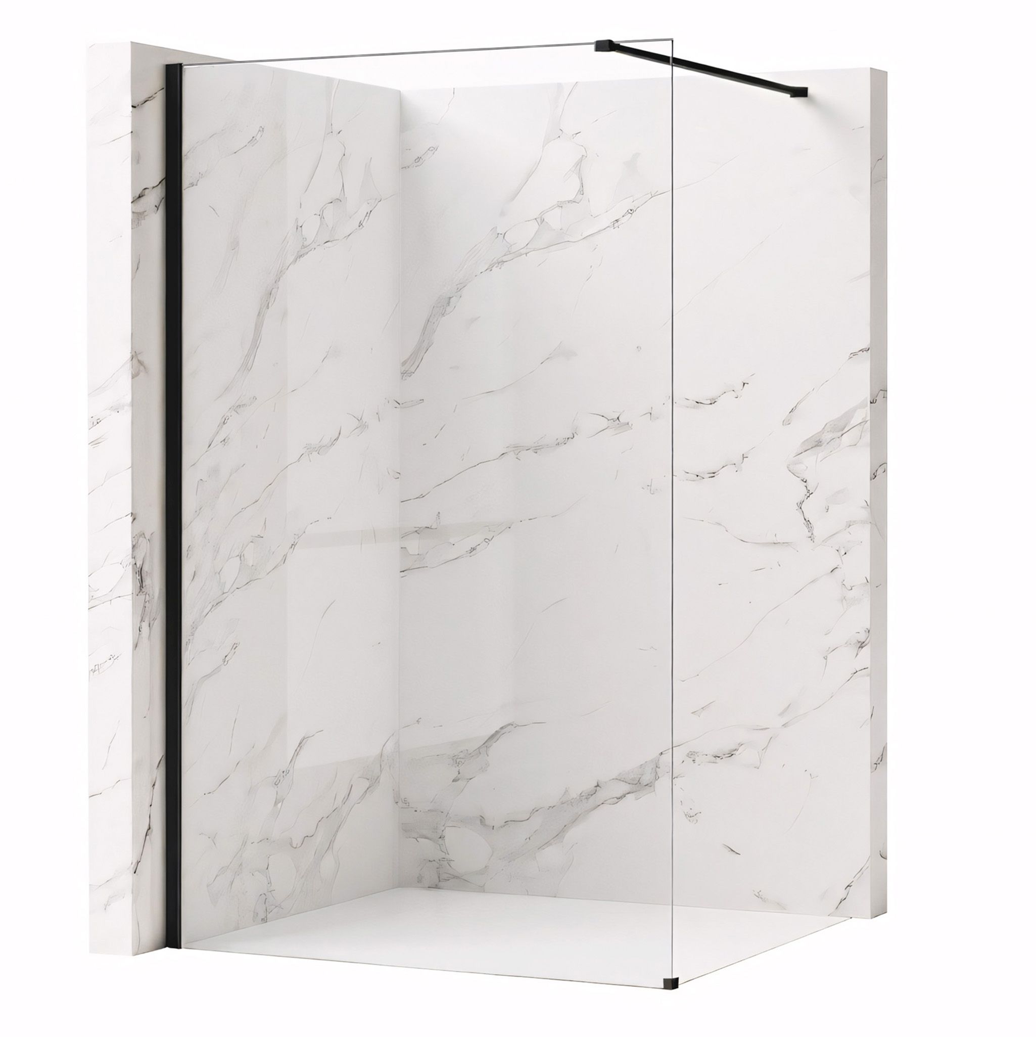 Tuš zaslon Rea Flexi Transparent / Black 80