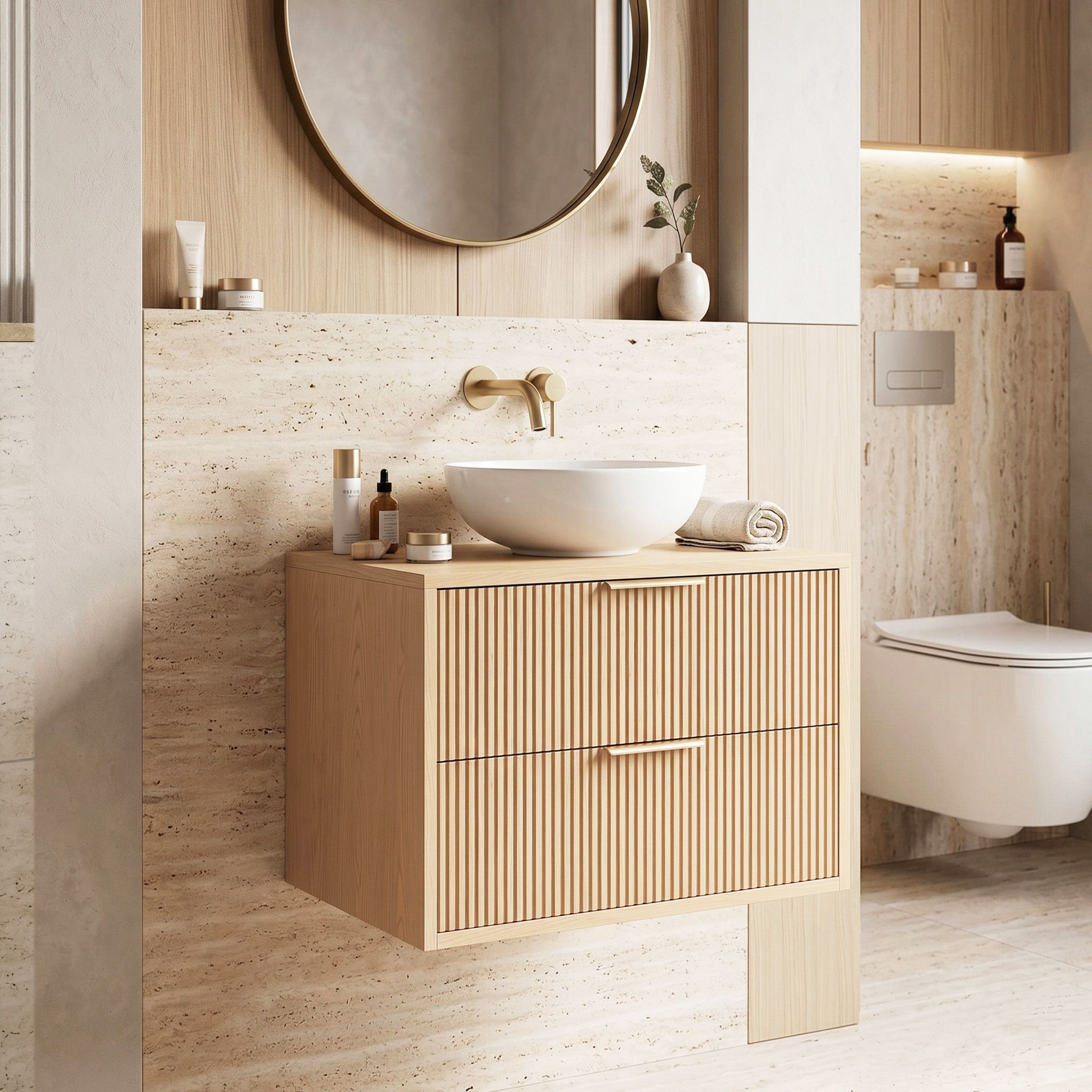 Kupaonski ormarić ispod umivaonika Rea Mono 60cm Beige