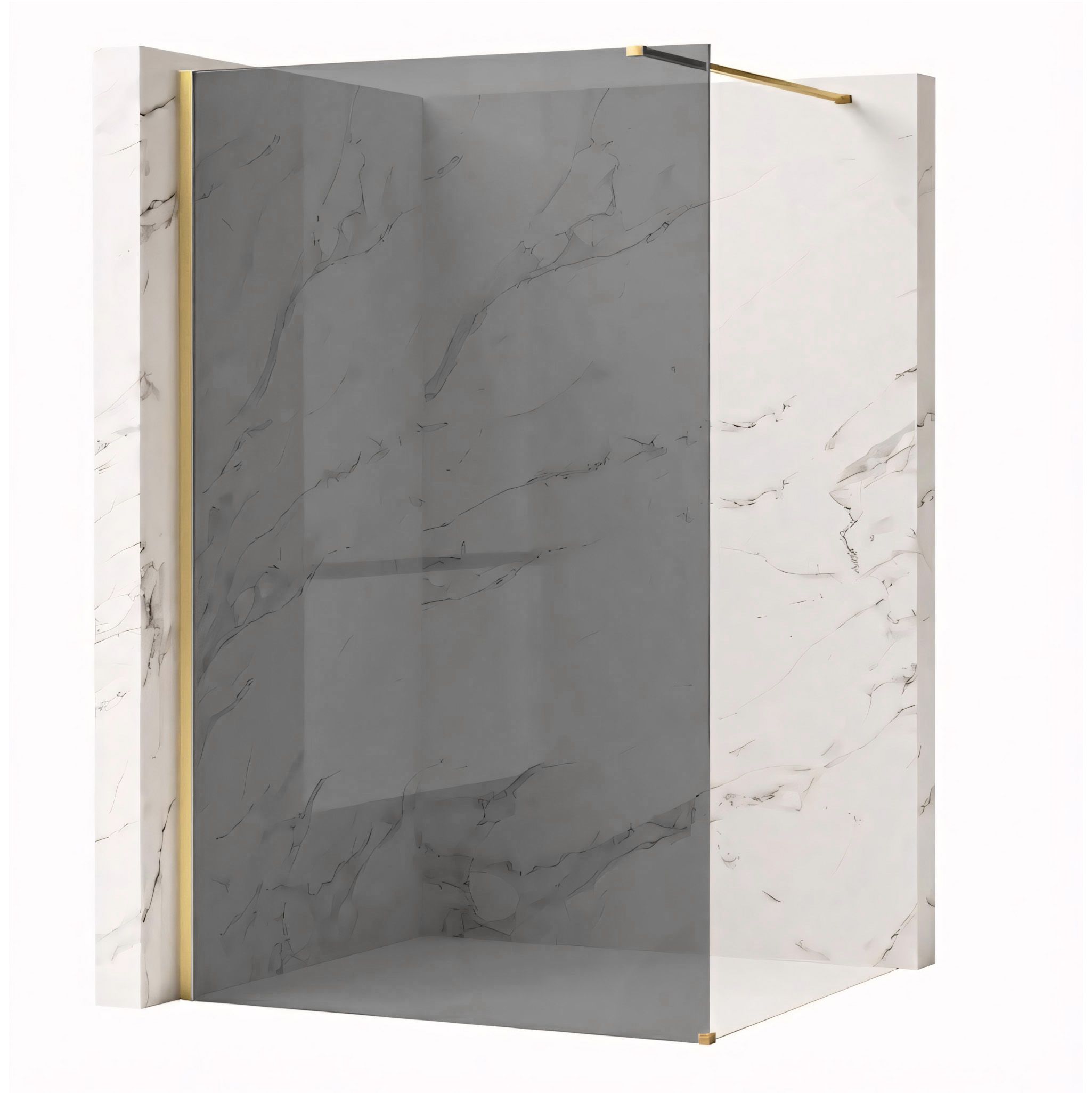 Tuš zaslon Rea Flexi Grey/ Brush Gold 80