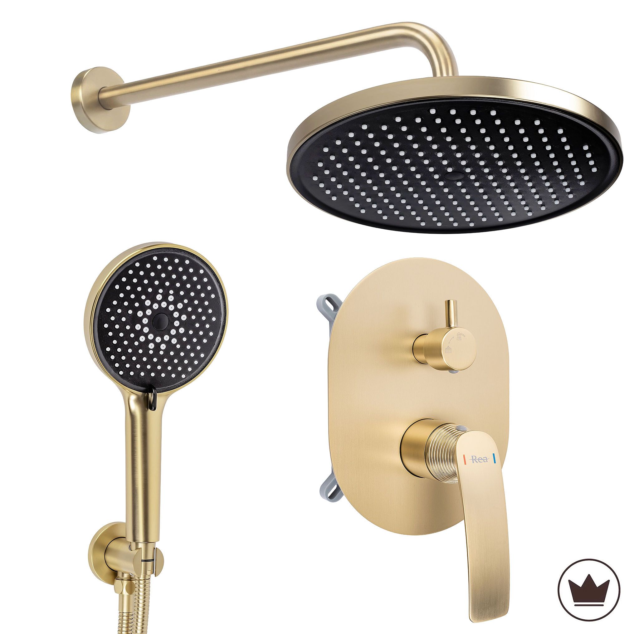 Tuš set Rea Como M2 Brush Gold + BOX