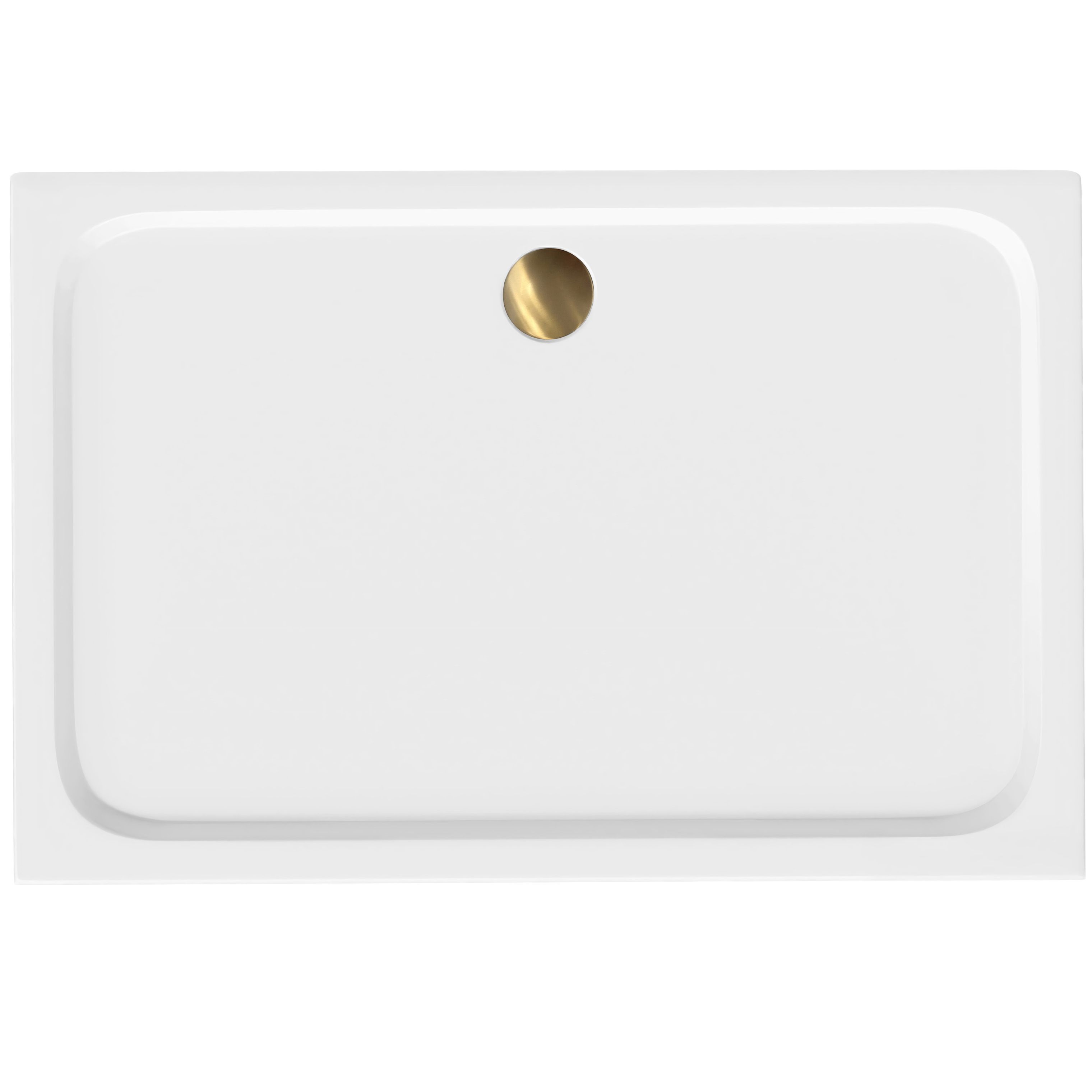 Akrilna ladica za tuširanje Rea Belmond White 80x100 Brush Gold
