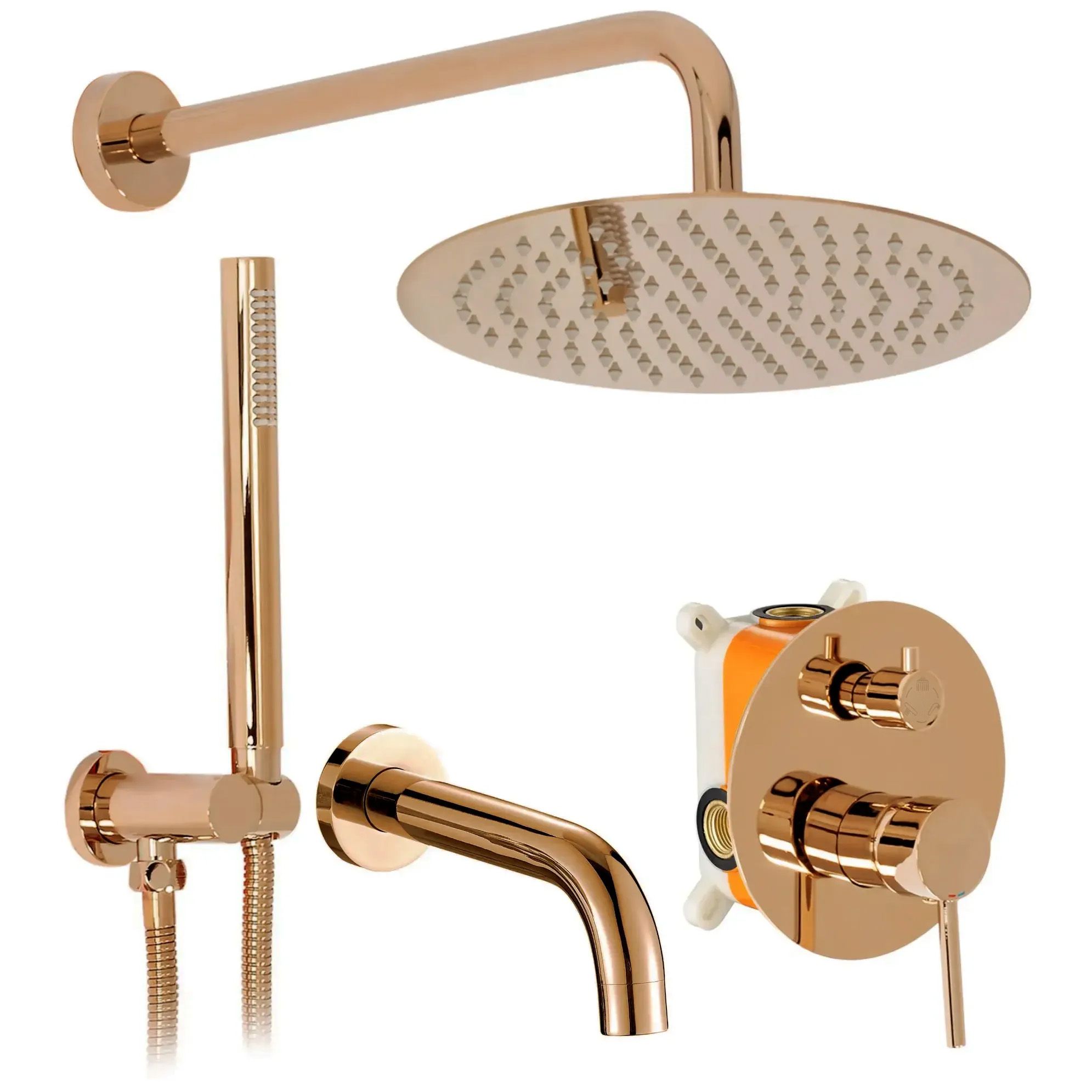 Podžbukna kada i tuš set Rea Lungo Copper + BOX